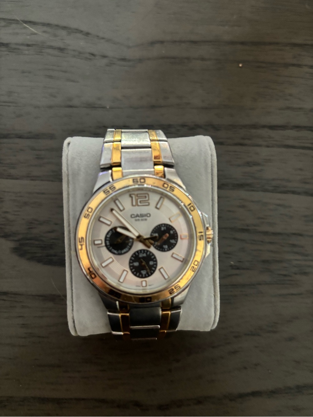 Casio Two-Tone Gold and Silver Dial Chronograph Watch